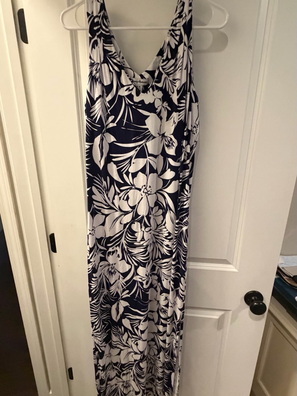 Tommy Bahama Navy and White Floral Maxi Dress